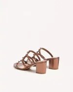 Valentino Rockstud Metallic Calfskin Leather Slide Sandal 60 Mm - Image 4